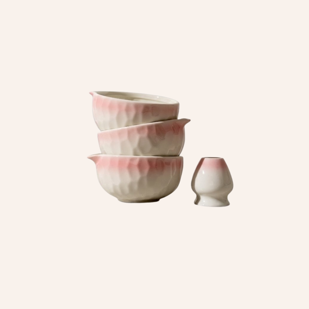 Matcha Bowl & Whisk Stand Set — Ceramic